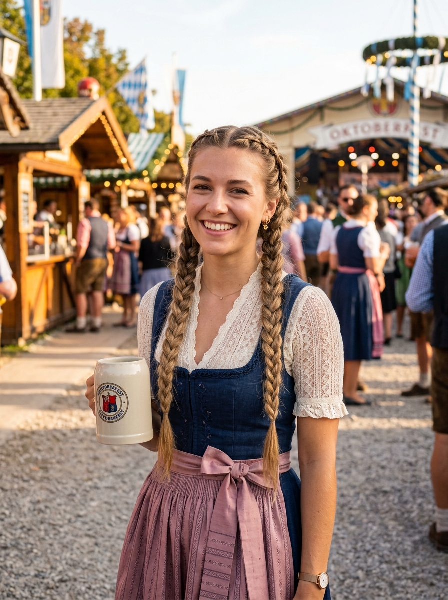 Dutch Braids mit offenem Haar als Dirndlfrisur Inspiration 2026